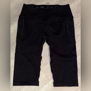 NWT MIRITY high-waisted ribbed performance legging shorts black XL